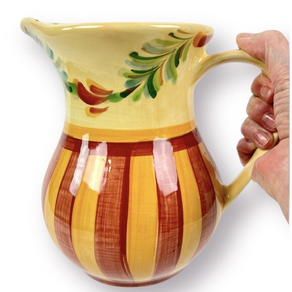 Gail Pittman for Southern Living at Home SIENA 8" Pitcher 64 oz. Hand Painted - Picture 1 of 10